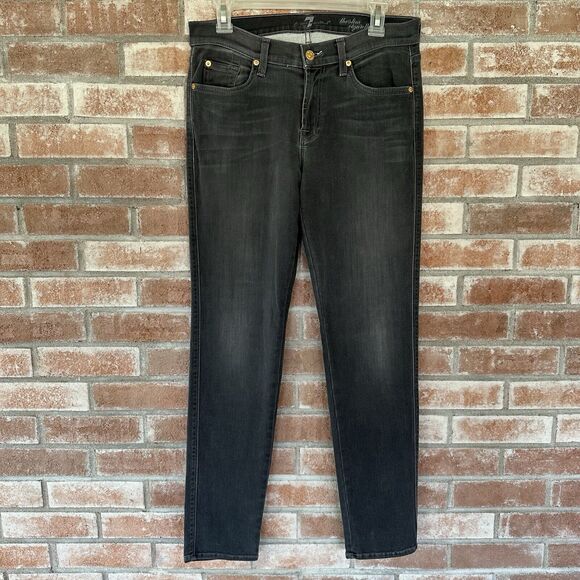 7 For All Mankind Slim Cigarette Jeans Size 31 Charcoal Gray - Picture 1 of 8